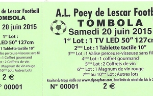 TOMBOLA 2015 DU CLUB