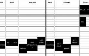 REPRISE et HORAIRES des entrainements