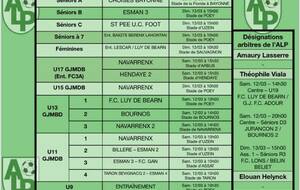 Le planning du 12 et 13 mars :