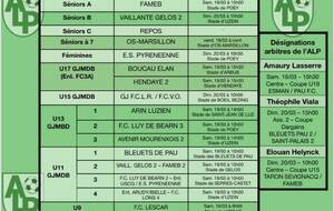 Le planning du 18,19 et 20 mars :