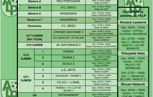 Le planning du 26 et 27 mars :